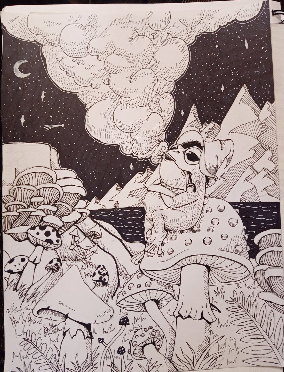 Drawing Process of The Smoking Frog - Deviantkreations