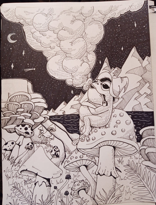 Drawing Process of The Smoking Frog - Deviantkreations
