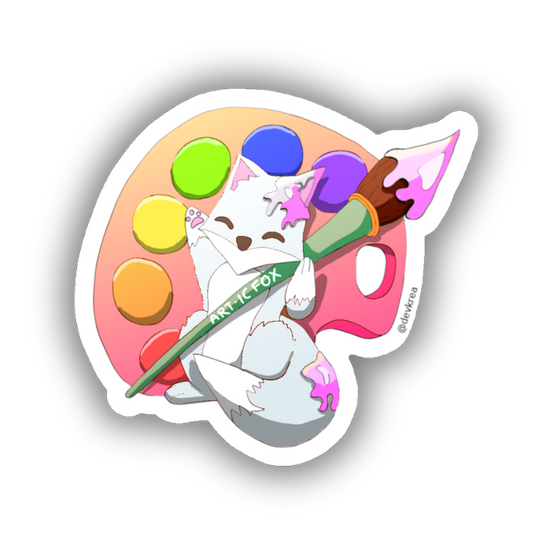 Artic Fox Sticker | 3" | DevKrea - Deviantkreations - artic, artist, cute, fox, sticker, Stickers