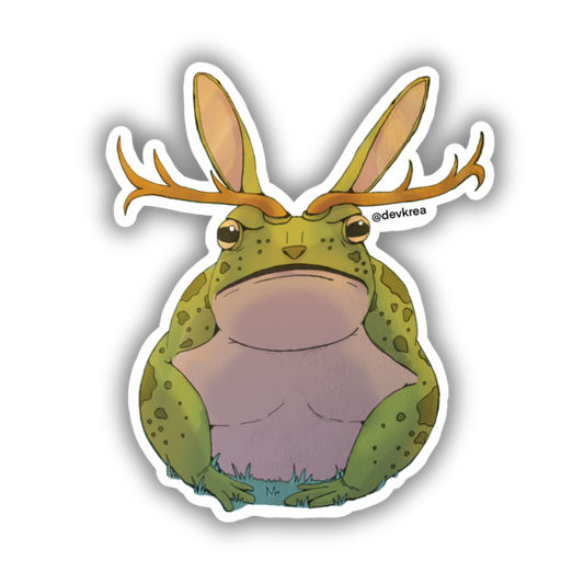 Toadalope Sticker | 3" | Deviant Kreations - Deviantkreations - Animal, animal stickers, animals, art, cool, cute, deviantkreations, devkrea, frog, gift, laptop, skateboard, sticker, Stickers, toad, waterbottle