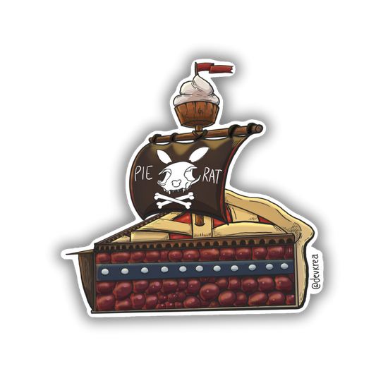 Pierat 3" Vinyl Sticker | Deviant Kreations - Deviantkreations - pie, sticker, Stickers