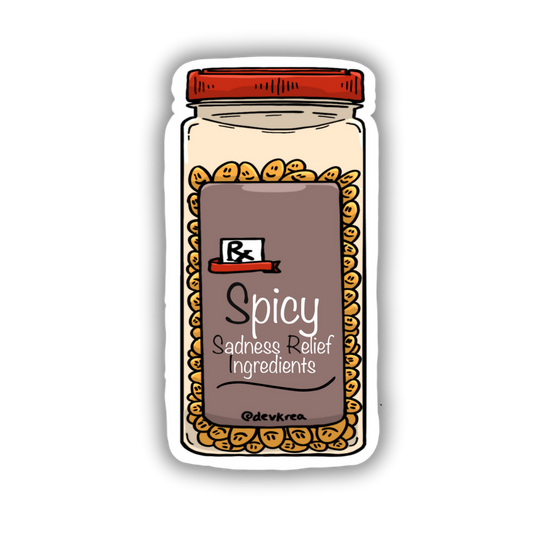 Spicy Sadness Relief Ingredients (SSRI's) Sticker | 3" | Deviant Kreations - Deviantkreations - mental health, sticker, Stickers