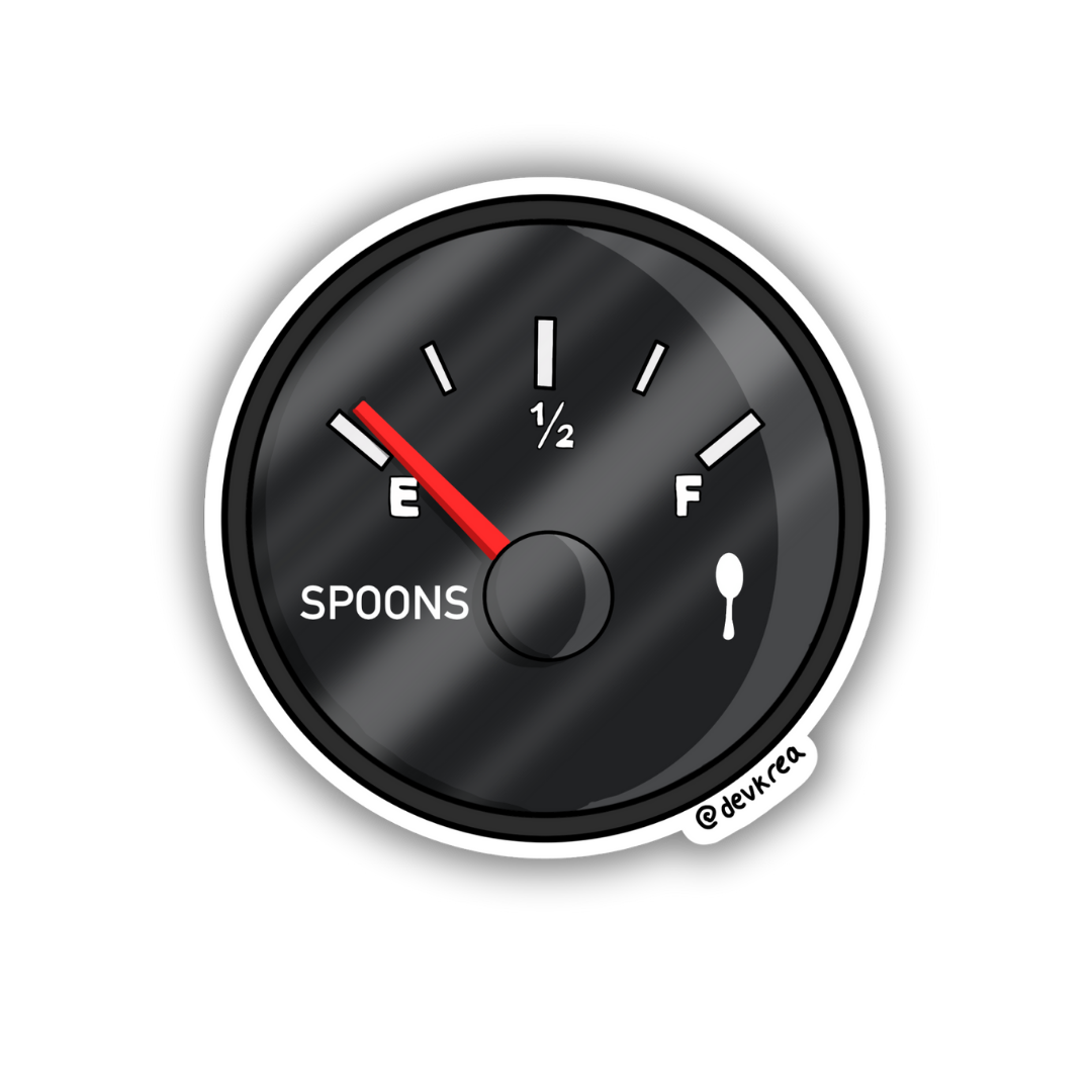 Spoons Sticker | 3" | Deviant Kreations - Deviantkreations - mental health, spoon, sticker, Stickers