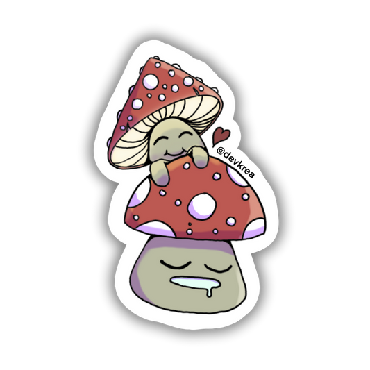 Mushroom Buds Sticker | 3" | Deviant Kreations - Deviantkreations - best friend, fungus, sticker, Stickers