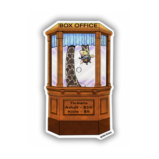 Giraffe Movie Sticker | 3" | Deviant Kreations - Deviantkreations - animal sticker, giraffe, movies, sticker, Stickers