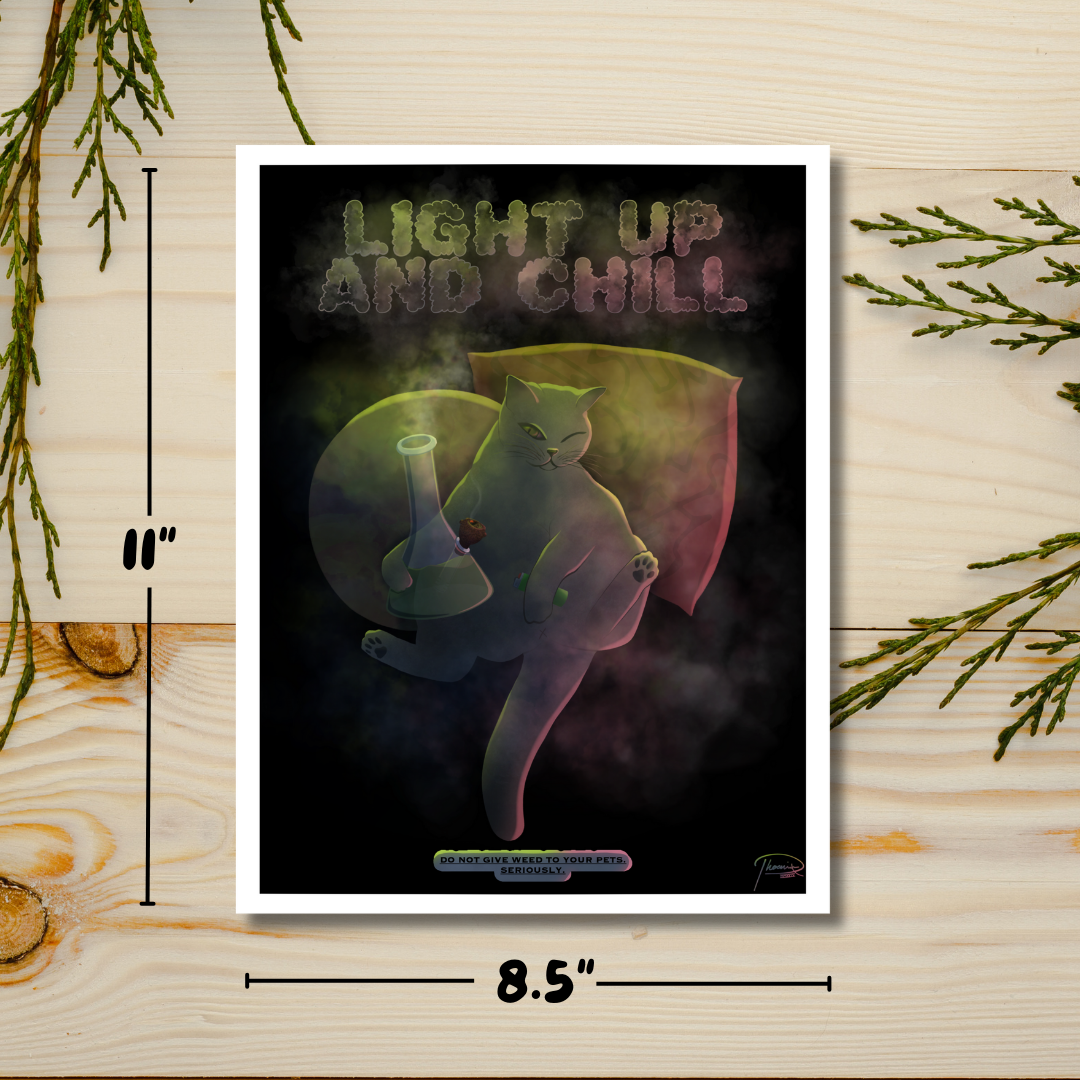 Catnip Stoner Cat | Whimsical Print | Deviant Kreations