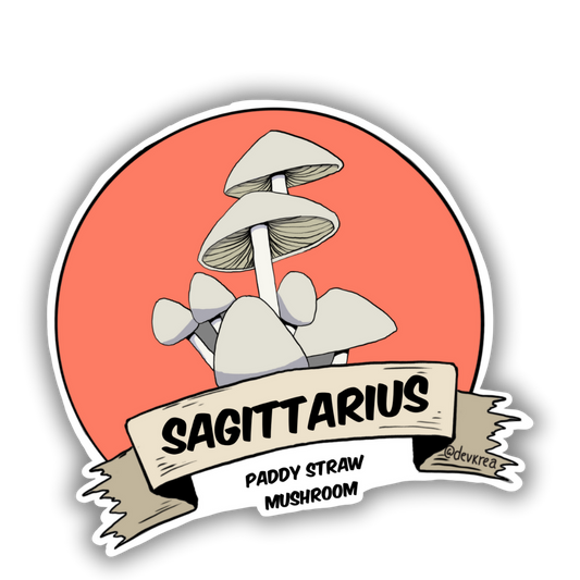 Sagittarius Zodiac 3" Vinyl Sticker | Deviant Kreations - Deviantkreations - astrology, mushroom, sagittarius, sticker, Stickers, zodiac
