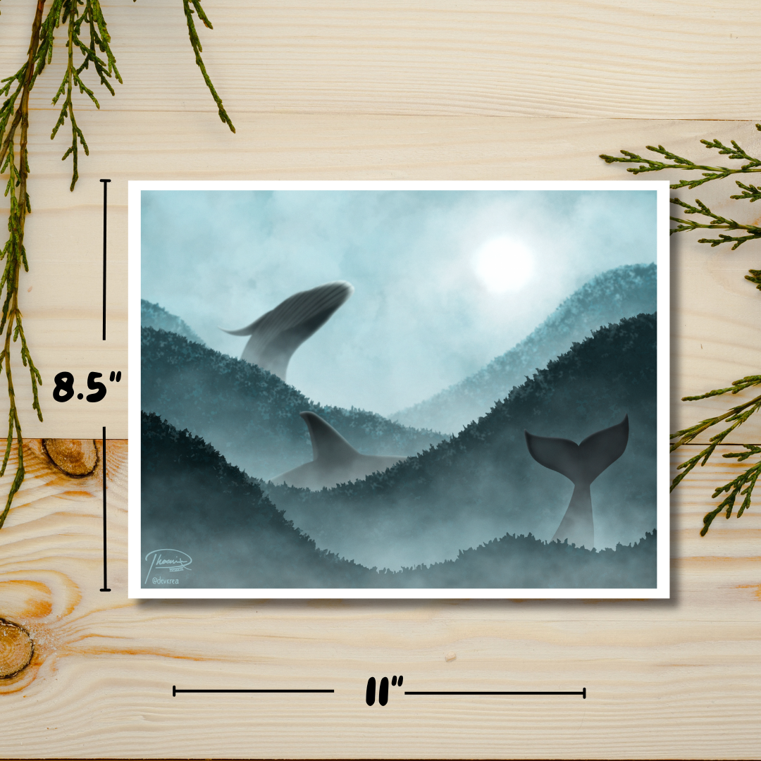 Whales in the Mist Print | Deviant Kreations