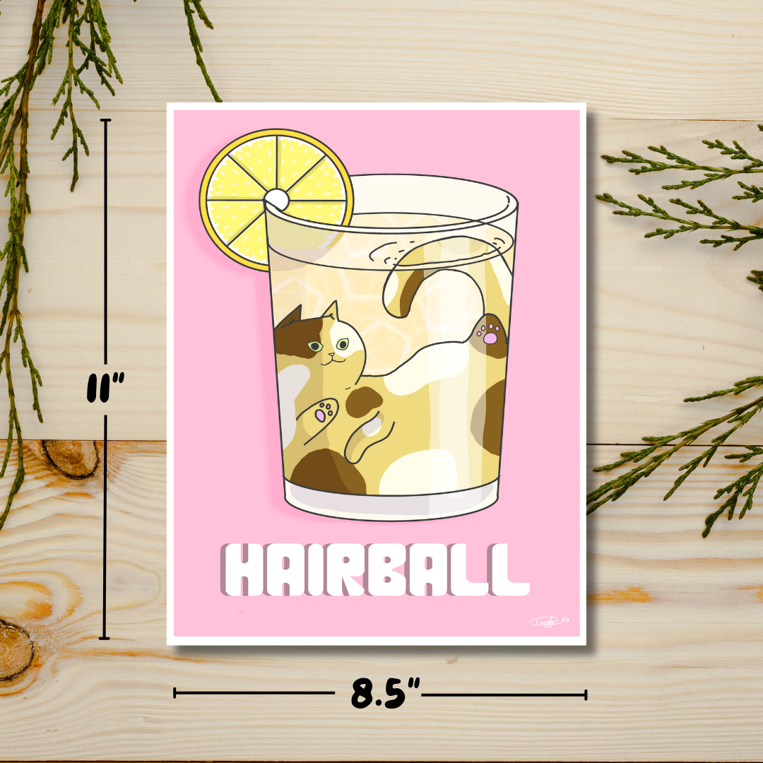 Hairball Cat-tail Art Print | Wall Art | Deviant Kreations