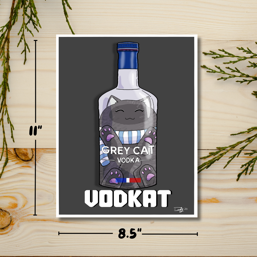 Vodkat Cat-Tail Art Print | Wall Art | Deviant Kreations
