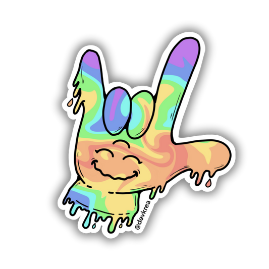 Trippy Love Sticker | 3" | Deviant Kreations - Deviantkreations - lgbtq, Pride, rave, sticker, Stickers