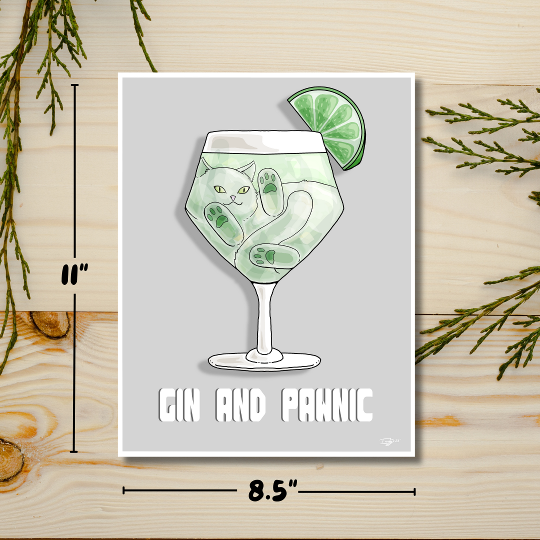 Gin and Pawnic Cat-tail Art Print | Wall Art | Deviant Kreations