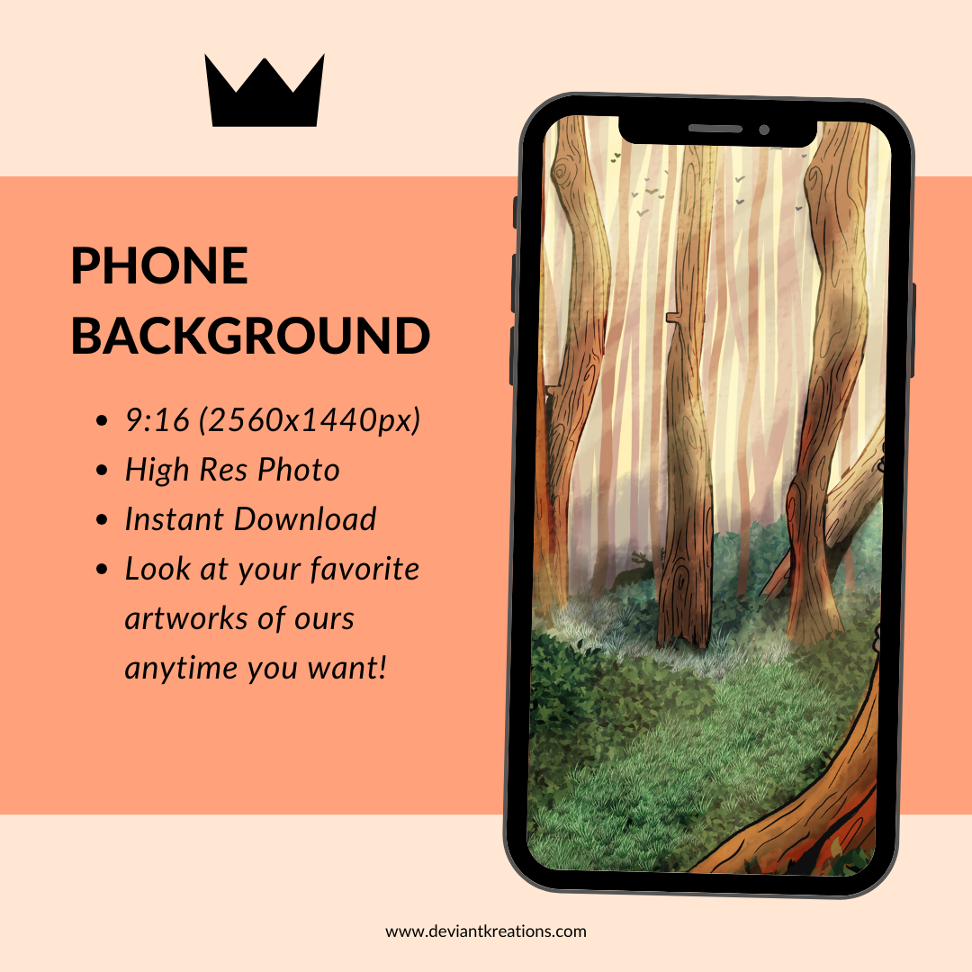 "Cryptid Forrest" Phone Background | Digital Download | Deviant Kreations - Deviantkreations -