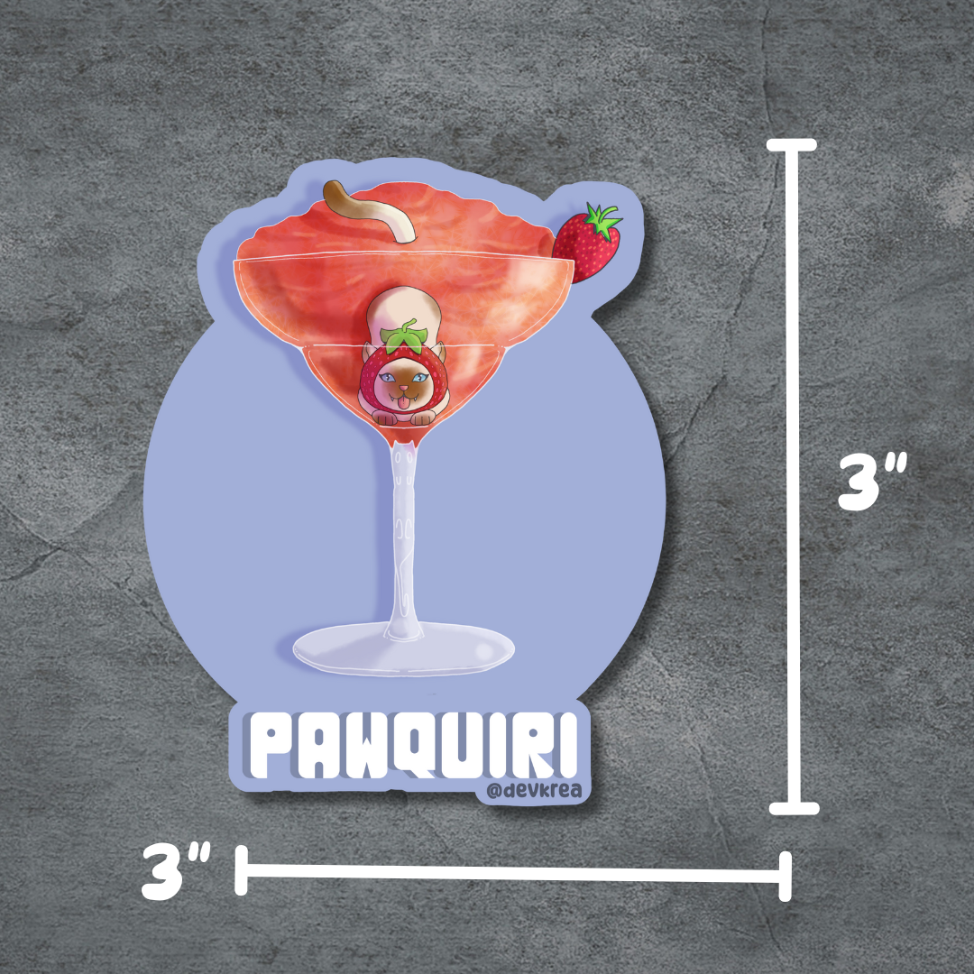 Pawquiri | 3" Vinyl | Cat-tail Sticker | Deviant Kreations