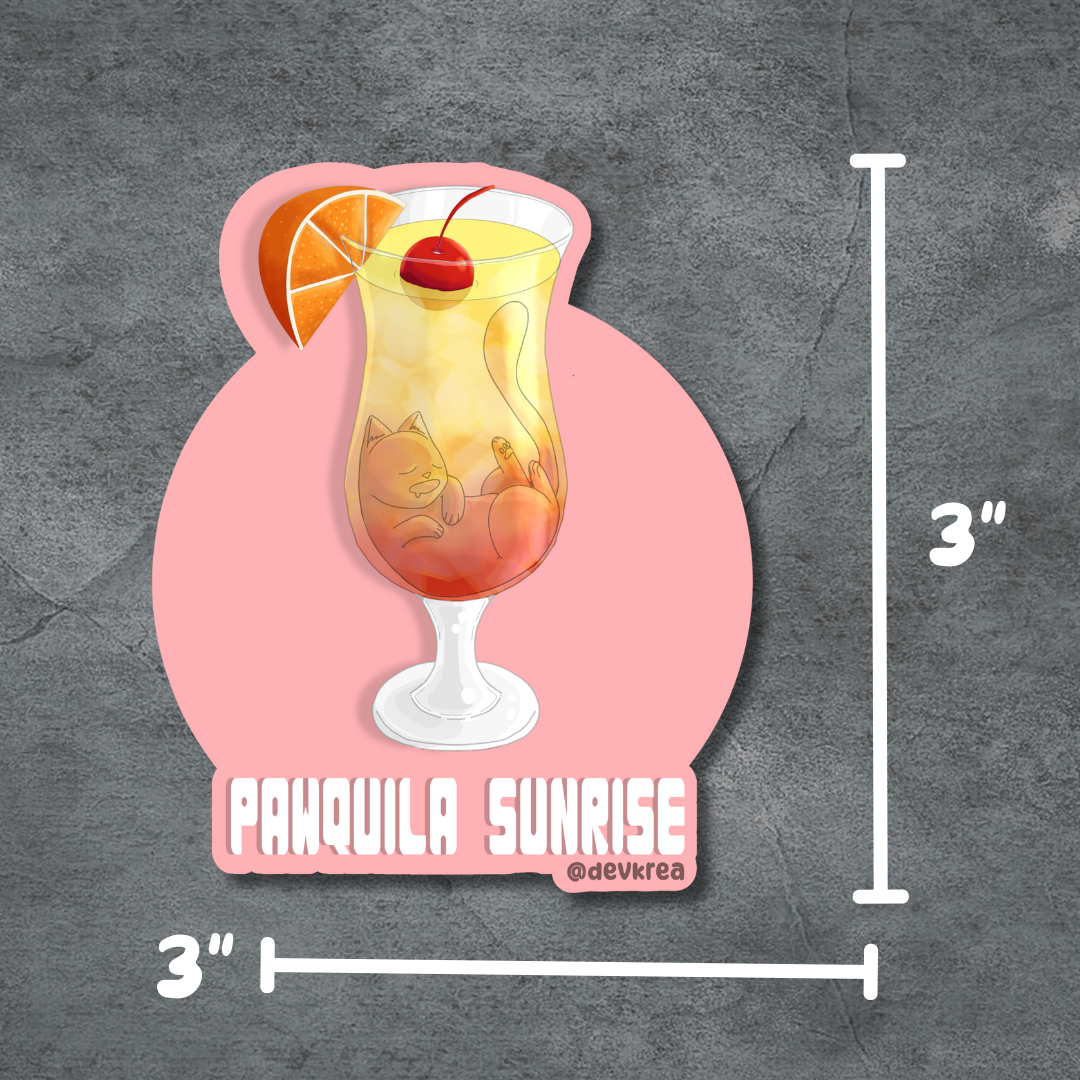 Pawquila | 3" Vinyl | Cat-tail Sticker | Deviant Kreations