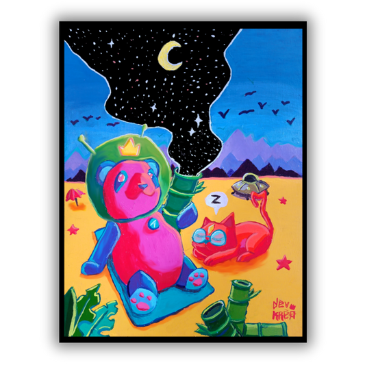 Summer Panda Sticker | 3" | Deviant Kreations - Deviantkreations - Animal, animal stickers, animals, beach, cat, colorful, cute, deviantkreations, devkrea, laptop, panda, skateboard, sticker, Stickers, waterbottle