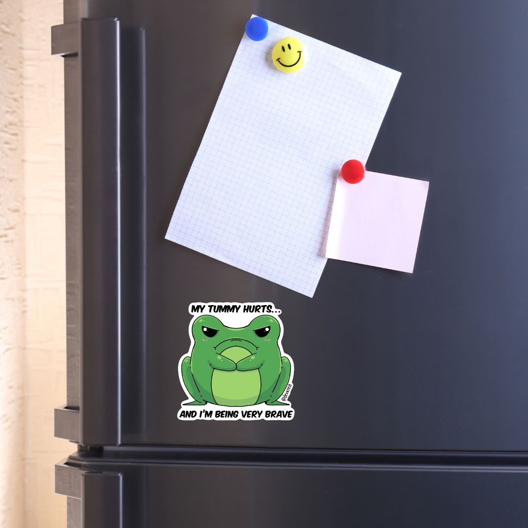 Brave Tummy Magnet | 3" Frog | Deviant Kreations