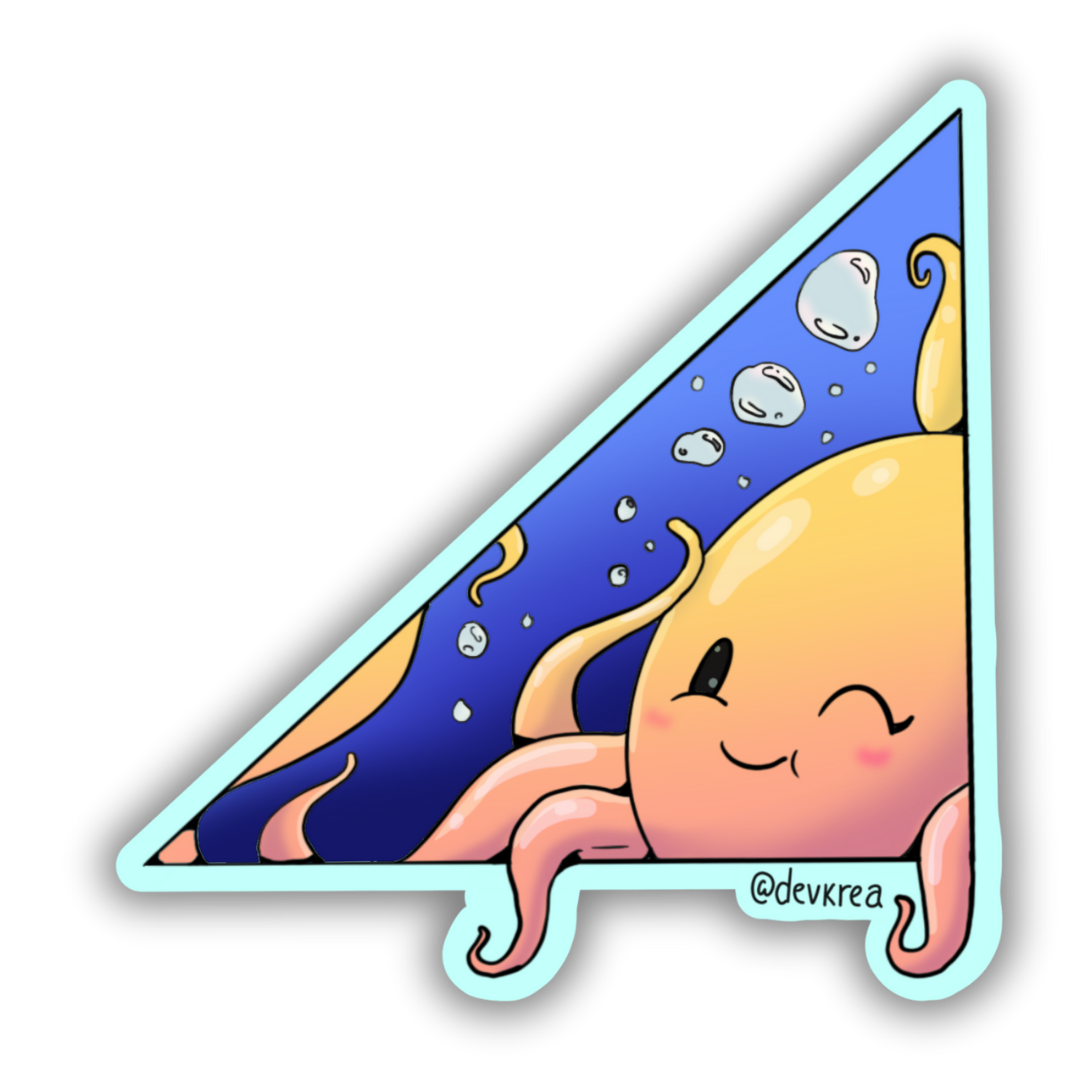 Octo 3" Vinyl Sticker | Deviant Kreations - Deviantkreations - ocean, octopus, sticker, Stickers
