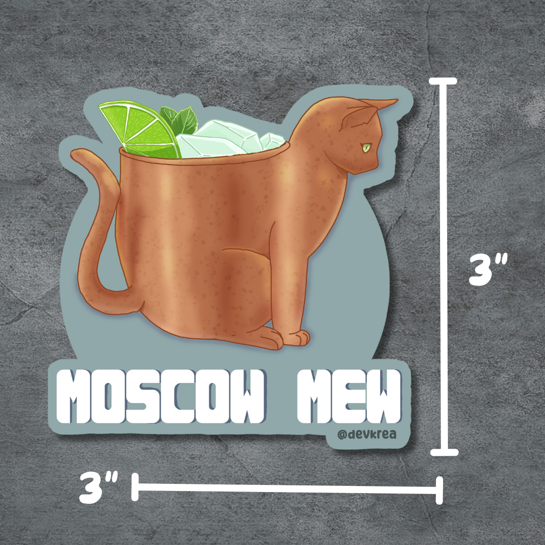 Moscow Mew | 3" Vinyl | Cat-tail Sticker | Deviant Kreations