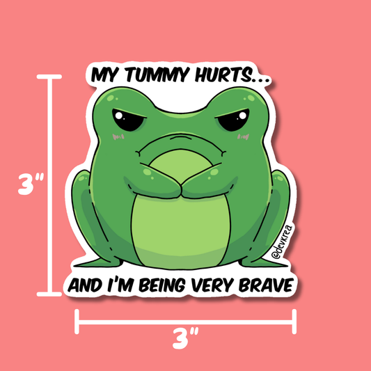 Brave Tummy Magnet | 3" Frog | Deviant Kreations