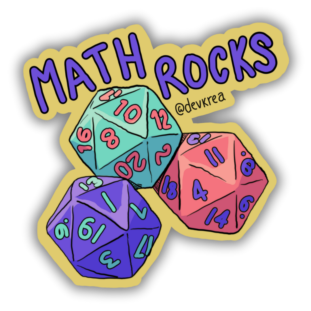 Math rocks 3" Vinyl Sticker | Deviant Kreations - Deviantkreations - DnD, sticker, Stickers, teacher, TTRPG