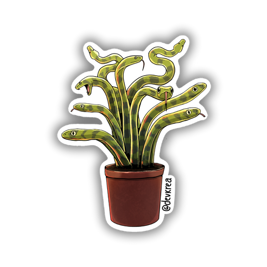 Snake plant 3" Vinyl Sticker | Deviant Kreations - Deviantkreations - plant, reptile, sticker, Stickers