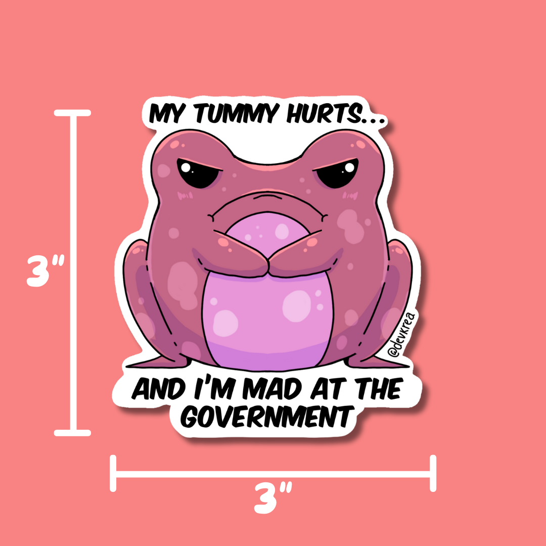 Tummy Hurts 3" Magnet | Deviant Kreations