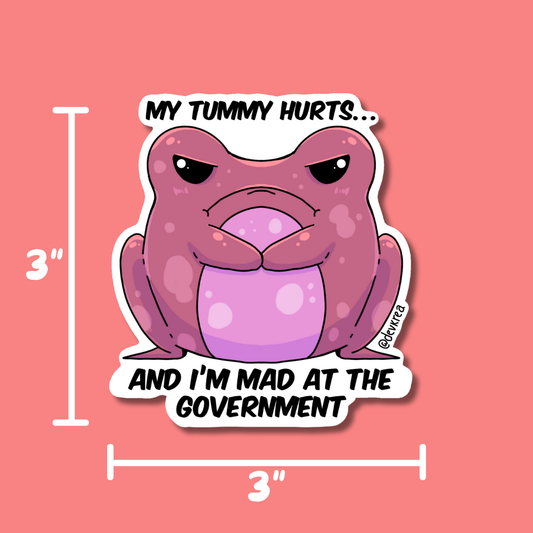 Tummy Hurts 3" Magnet | Deviant Kreations
