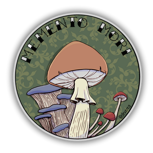 Memento Mori 3" Vinyl Sticker | Deviant Kreations - Deviantkreations - fungus, mushroom, sticker, Stickers