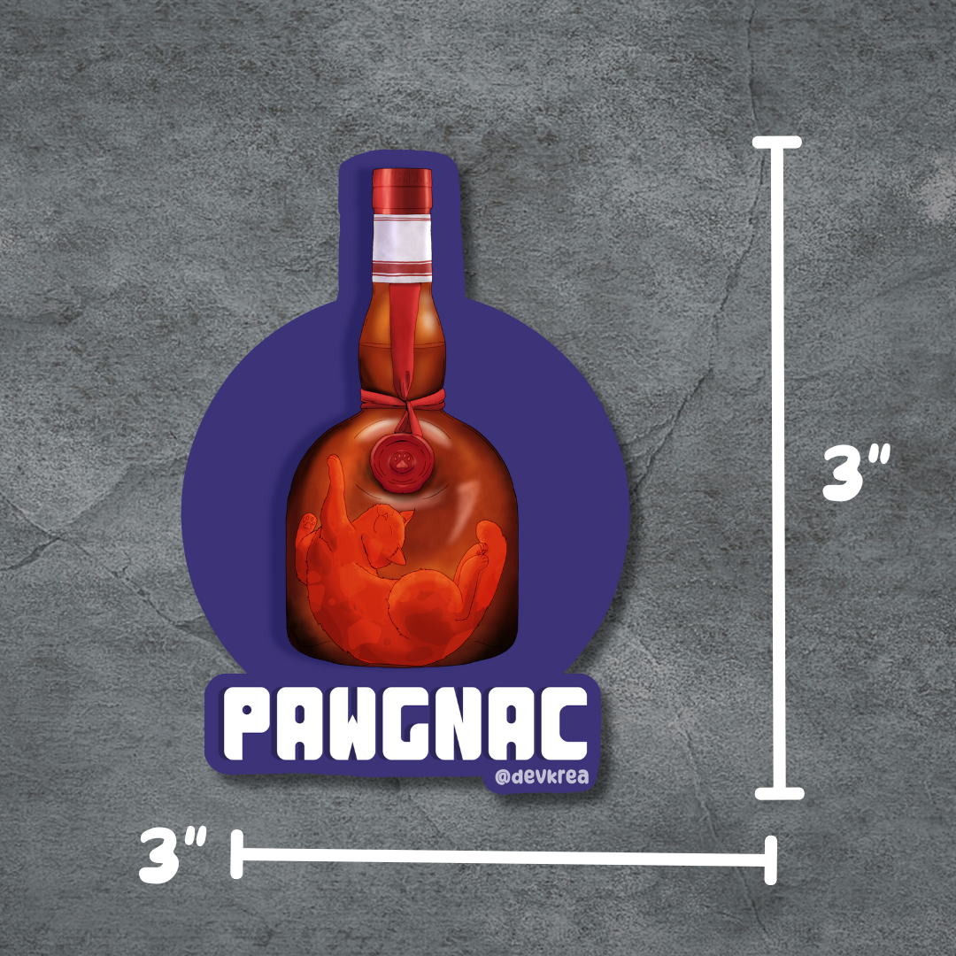 Pawgnac | 3" Vinyl | Cat-tail Sticker | Deviant Kreations