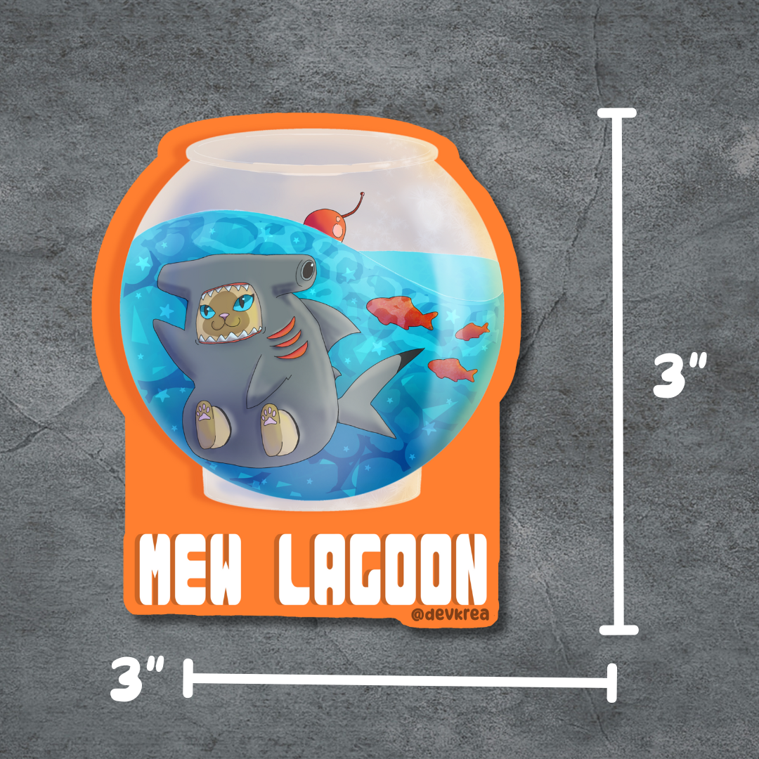 Mew Lagoon | 3" Vinyl | Cat-tail Sticker | Deviant Kreations