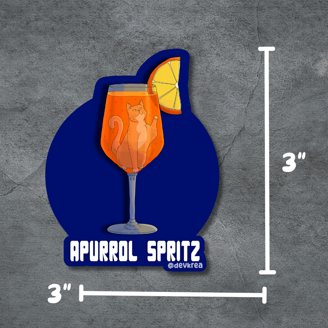 Apurrol Spritz | 3" Vinyl | Cat-tail Sticker | Deviant Kreations
