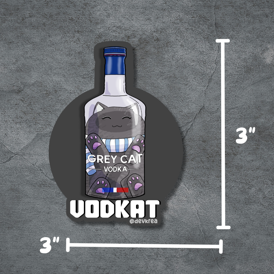 Vodkat | 3" Vinyl | Cat-tail Sticker | Deviant Kreations
