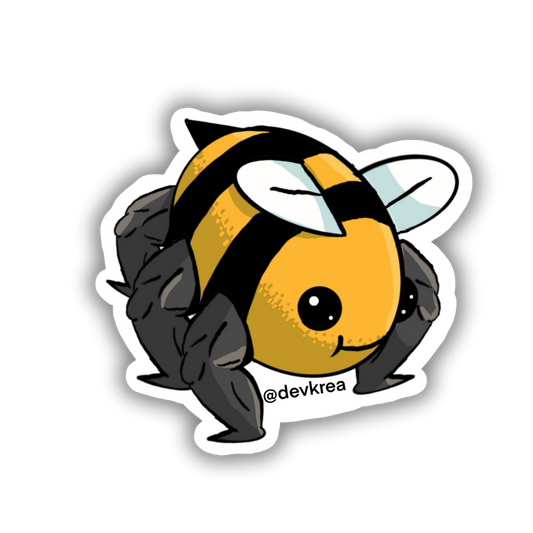 Bufflebee Sticker| 3" | Deviant Kreations - Deviantkreations - bee, bumble, sticker, Stickers
