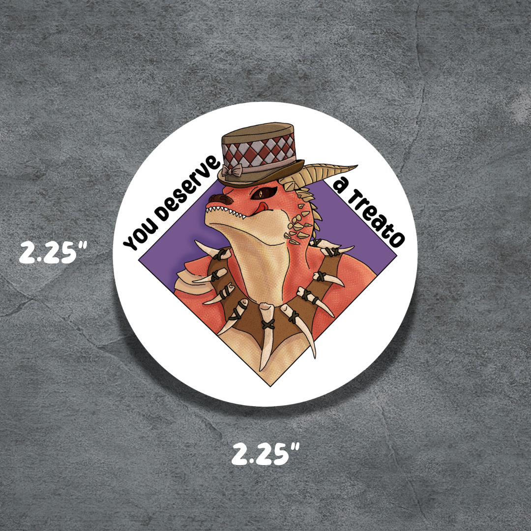 Treato Button | 2.25" Button | Deviant Kreations | TTRPG inspired fun pinback button