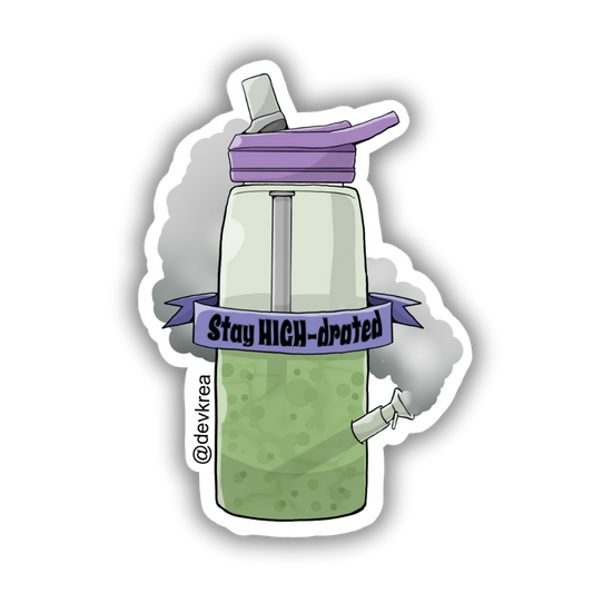 Stay High Drated Sticker | 3" | Deviant Kreations - Deviantkreations - 420, art, colorful, cool, cute, devkrea, gift, laptop, skateboard, sticker, Stickers, Stoner, vinyl, waterbottle