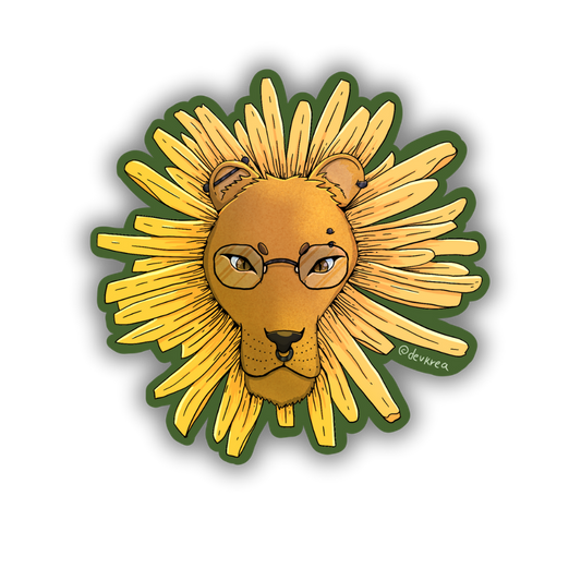 Dandylion 3" Sticker | Deviant Kreations - Deviantkreations - animals, cats, dandilion, flower, lion, sticker, Stickers