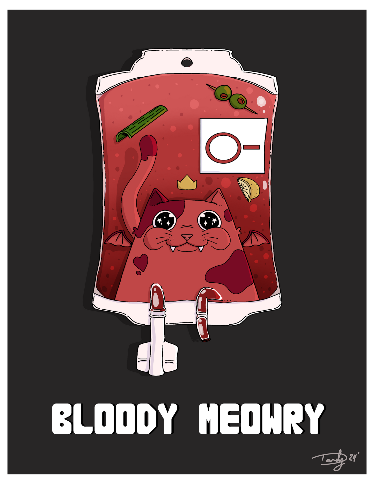 Bloody Meowry Cat-tails Print | Deviant Kreations