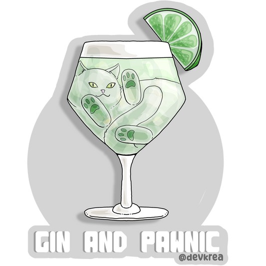 Gin and Pawnic | 3" Vinyl | Cat-tail Sticker | Deviant Kreations