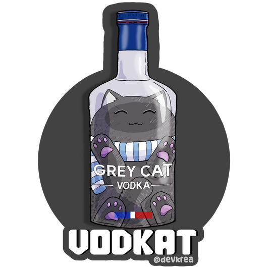 Vodkat | 3" Vinyl | Cat-tail Sticker | Deviant Kreations