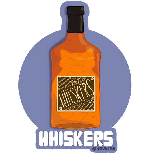 Whiskers | 3" Vinyl | Cat-tail Sticker | Deviant Kreations
