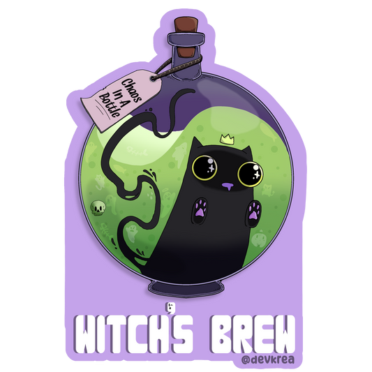 Witch's Brew | 3" Vinyl | Cat-tail Sticker | Deviant Kreations