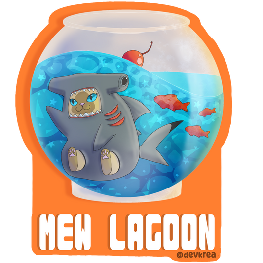 Mew Lagoon | 3" Vinyl | Cat-tail Sticker | Deviant Kreations