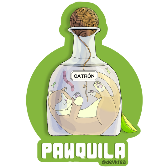 Pawquila | 3" Vinyl | Cat-tail Sticker | Deviant Kreations