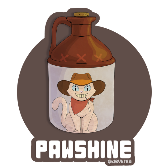 Pawshine | 3" Vinyl | Cat-tail Sticker | Deviant Kreations