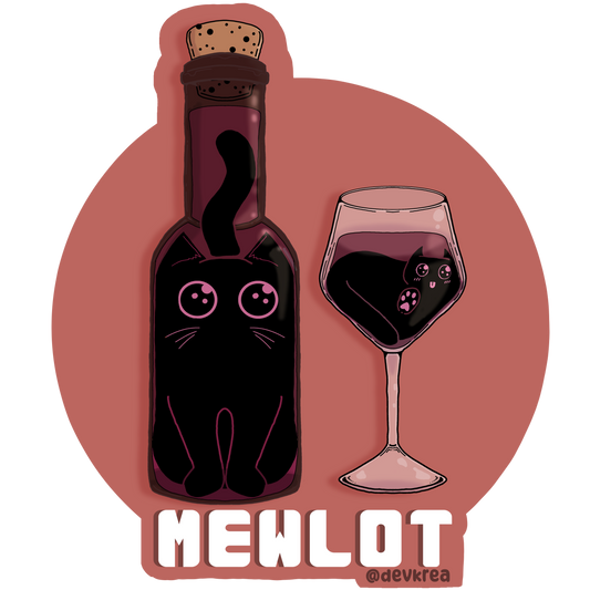 Mewlot | 3" Vinyl | Cat-tail Sticker | Deviant Kreations