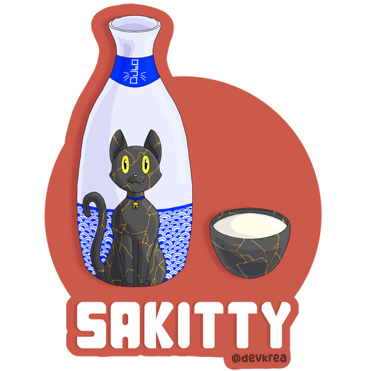 Sakitty | 3" Vinyl | Cat-tail Sticker | Deviant Kreations