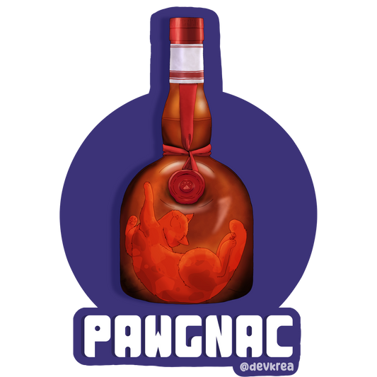 Pawgnac | 3" Vinyl | Cat-tail Sticker | Deviant Kreations