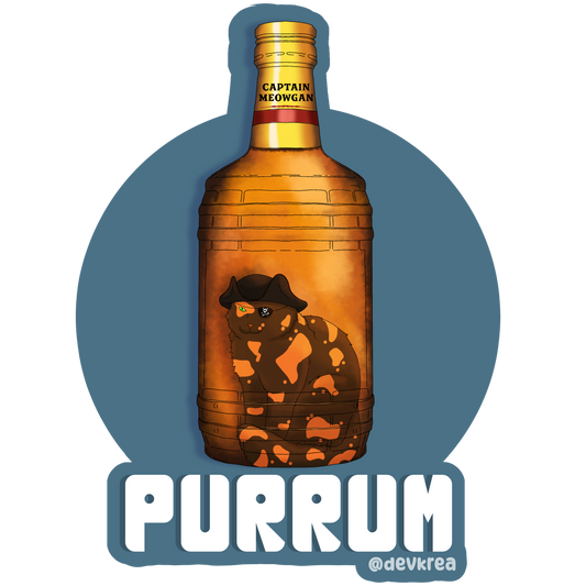 Purrum | 3" Vinyl | Cat-tail Sticker | Deviant Kreations