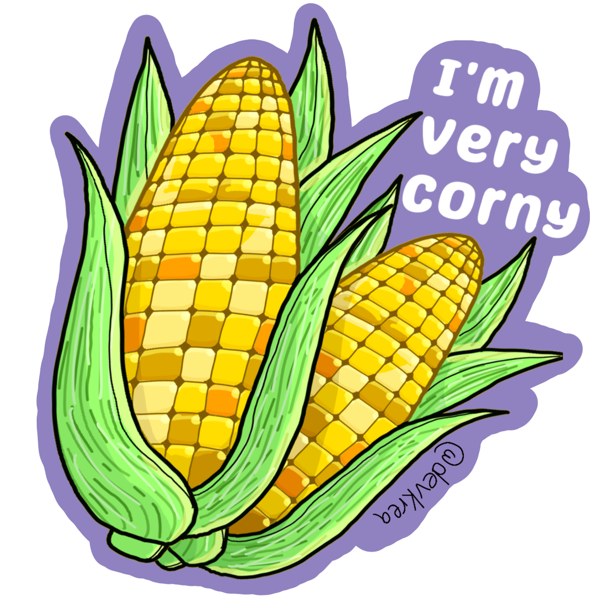 Corny | 3" Matte Sticker | Deviant Kreations